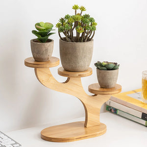 Wooden Plant Stand Indoor Outdoor Space Saver