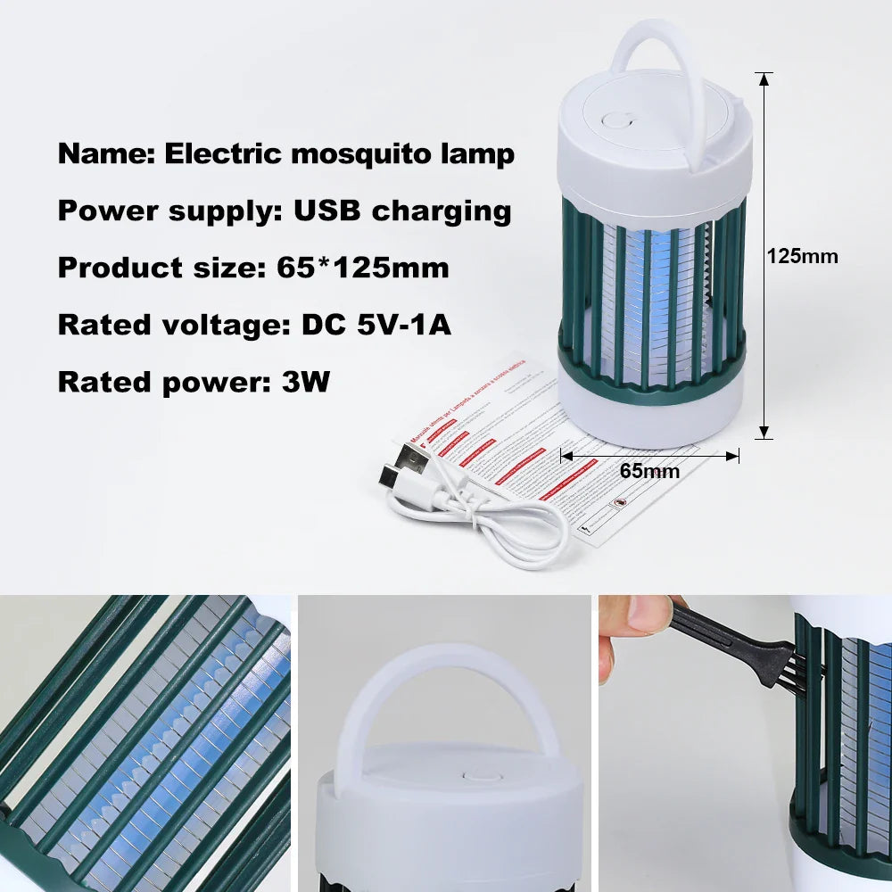 USB Rechargeable Mosquito Zapper UV Bug Trap Lamp