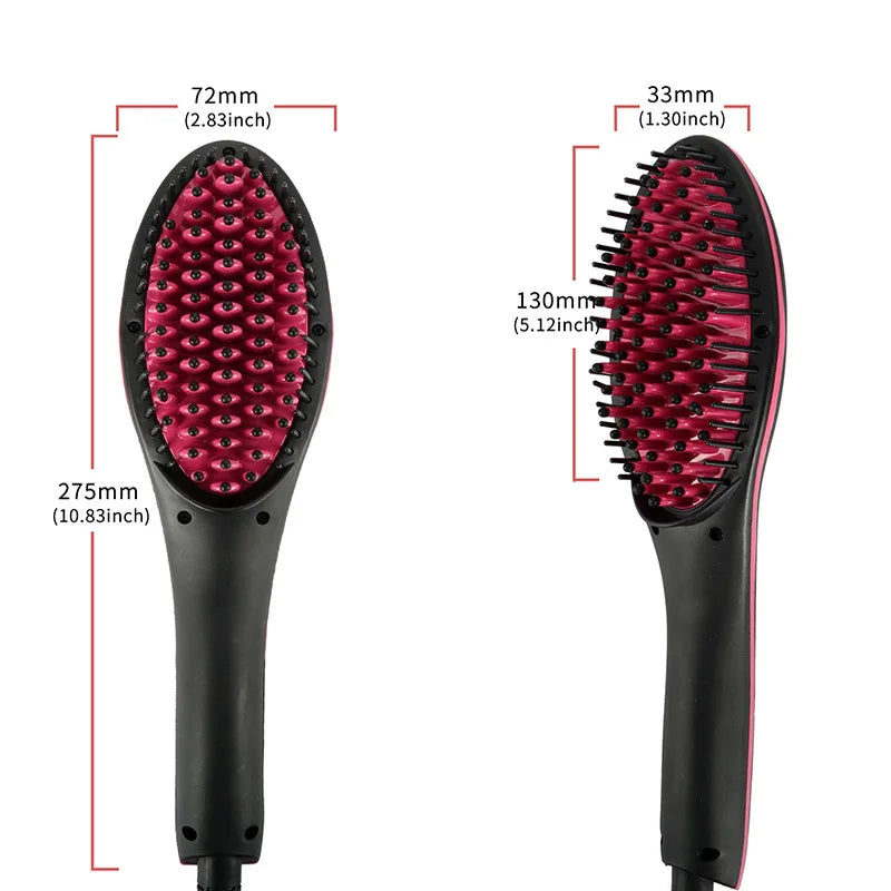 Professional Electric Hair Straightening Brush Adjustable Temperature