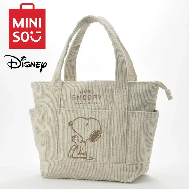 Corduroy Snoopy Tote Bag Large Capacity