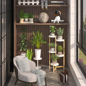 Bamboo 5-Tier Indoor Outdoor Plant Stand Rack