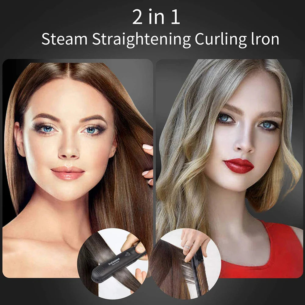 Steam Hair Straightener with Ceramic Vapor Plates