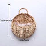 Handmade Rattan Hanging Wall Planter Basket