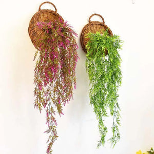 Handmade Rattan Hanging Wall Planter Basket