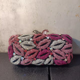 Multi Pink Crystal Clutch Evening Bag