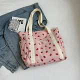 Corduroy Large Capacity Minimalist Tote Bag