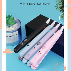Mini 2-in-1 Hair Straightener & Curler Iron Tool