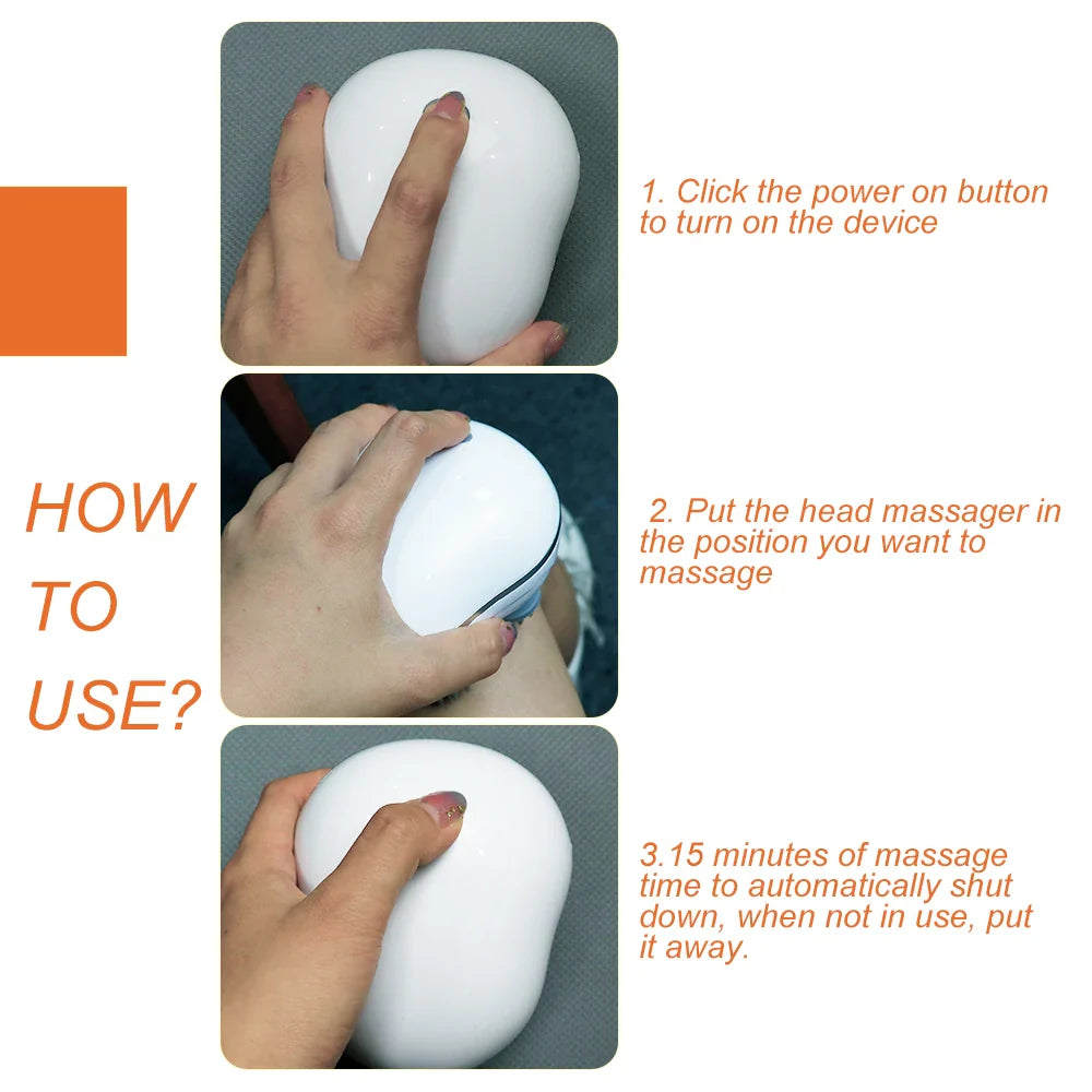 Red Light Electric Scalp & Body Massager with 4 Heads
