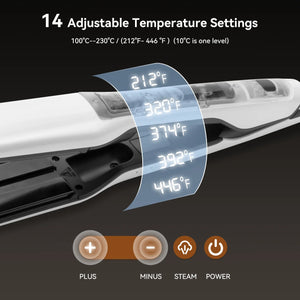 Professional Steam Hair Straightener with Nano Titanium Plates