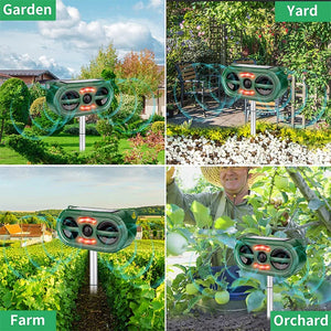 Solar Ultrasonic Waterproof Animal Repeller for Outdoors