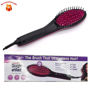 Professional Electric Hair Straightening Brush Adjustable Temperature