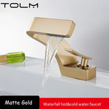 Modern Bathroom Waterfall Faucet with Single Handle