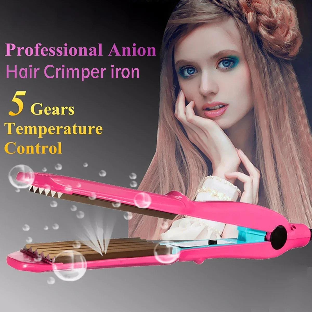 Dual Use Ceramic Hair Crimper Curling Iron