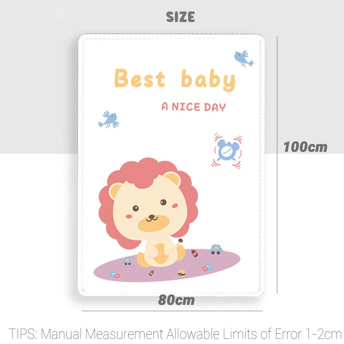 Waterproof Baby Changing Mat Cotton 80x100cm