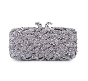 Multi Pink Crystal Clutch Evening Bag