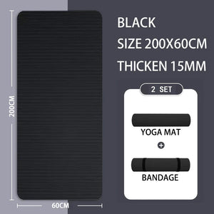 20Mm Thick Non-Slip Nbr Yoga Mat 200X60Cm
