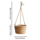Natural Seagrass Hanging Planter Boho Indoor Decor 