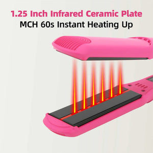 Infrared Ceramic Hair Straightener 450°F Dual Voltage