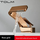 Modern Bathroom Waterfall Faucet with Single Handle