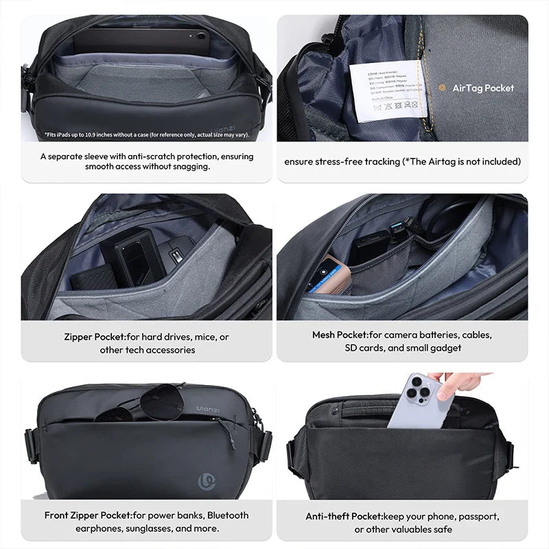 Lightweight Waterproof Sling Camera Bag with Divider