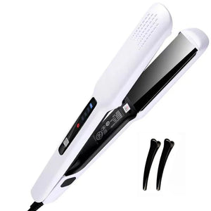 Professional Titanium Hair Straightener Brush with LCD