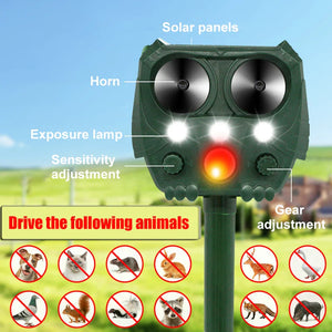 Solar Ultrasonic Animal Repeller for Garden and Yard