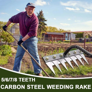 Carbon Steel Multi-Teeth Garden Weeding Rake Tool