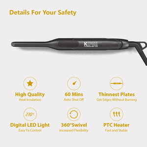 Mini 3/10 Inch Titanium Flat Iron for Short Hair