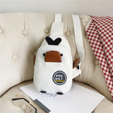 Cute Duck Kids Canvas Crossbody Backpack, High Capacity