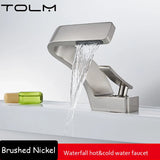 Modern Bathroom Waterfall Faucet with Single Handle