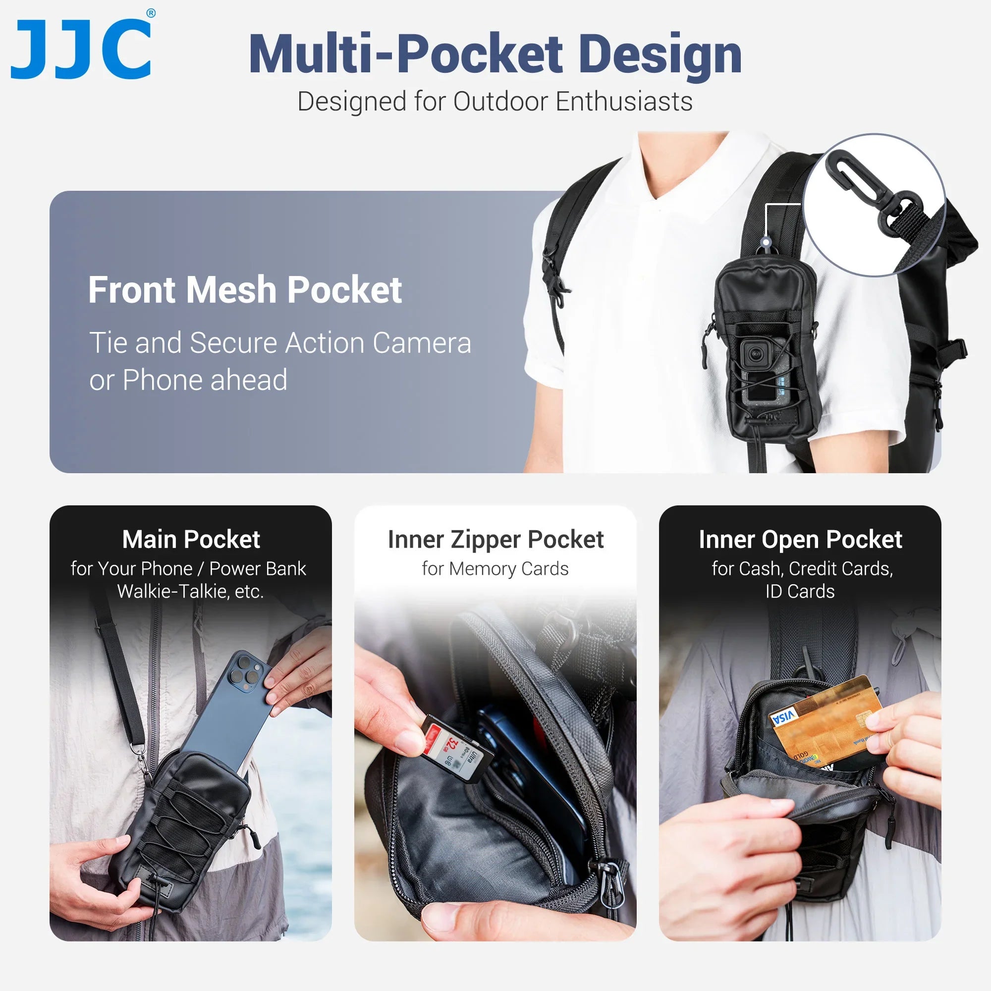 Backpack Shoulder Strap Pouch for Outdoor Adventure