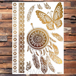 Elephant Moon Mandala Temporary Tattoo Sticker Waterproof Body Art