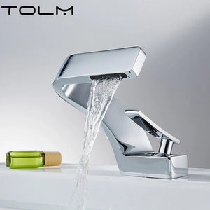 Modern Bathroom Waterfall Faucet with Single Handle