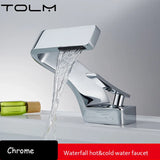 Modern Bathroom Waterfall Faucet with Single Handle