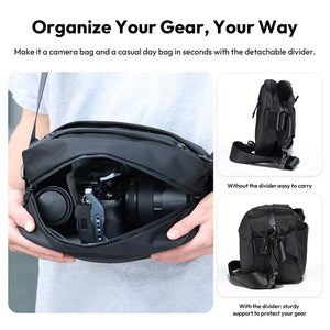 Lightweight Waterproof Sling Camera Bag with Divider