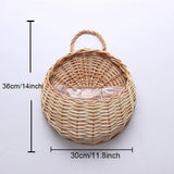 Handmade Rattan Hanging Wall Planter Basket
