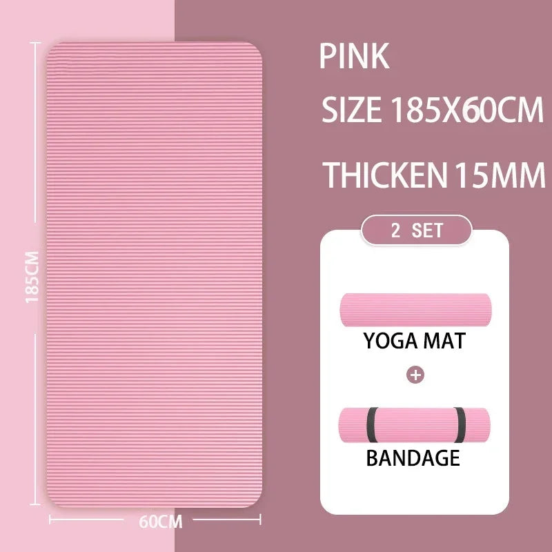 20Mm Thick Non-Slip Nbr Yoga Mat 200X60Cm