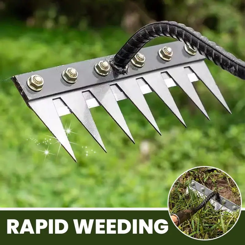 Carbon Steel Multi-Teeth Garden Weeding Rake Tool