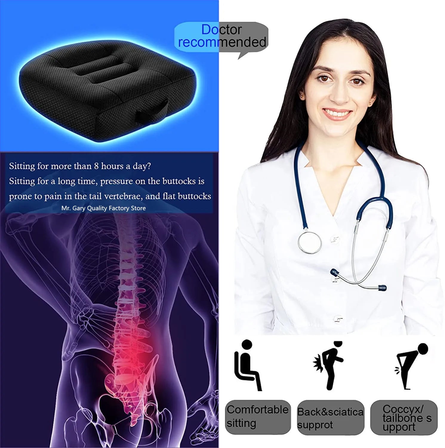 Thickened Non-slip Car Booster Seat Cushion
