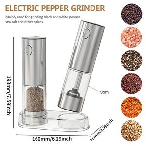 Stainless Steel Electric Pepper Grinder With Rechargeable Base