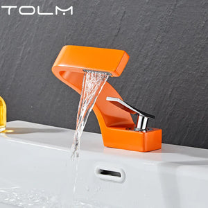 Modern Bathroom Waterfall Faucet with Single Handle