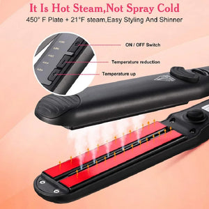 Steam Hair Straightener with Ceramic Vapor Plates