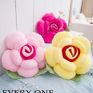 3D Rose Style Decorative Pillow for Home and Events