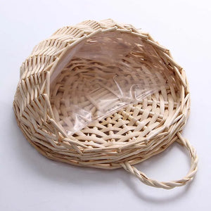 Handmade Rattan Hanging Wall Planter Basket