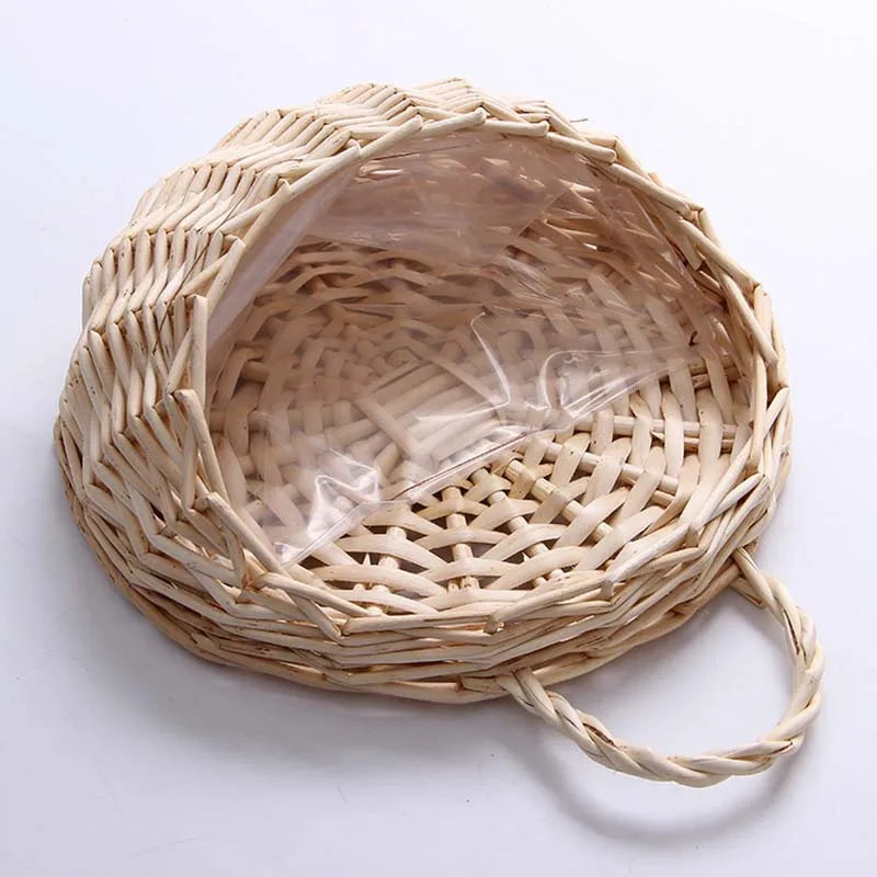 Handmade Rattan Hanging Wall Planter Basket