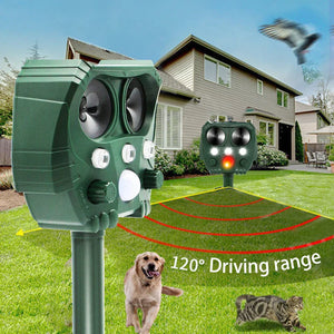 Solar Ultrasonic Animal Repeller for Garden and Yard