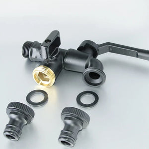 Outdoor Dual Outlet Garden Faucet with Hose Connector