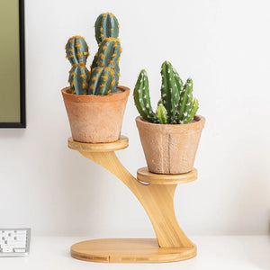 Wooden Plant Stand Indoor Outdoor Space Saver