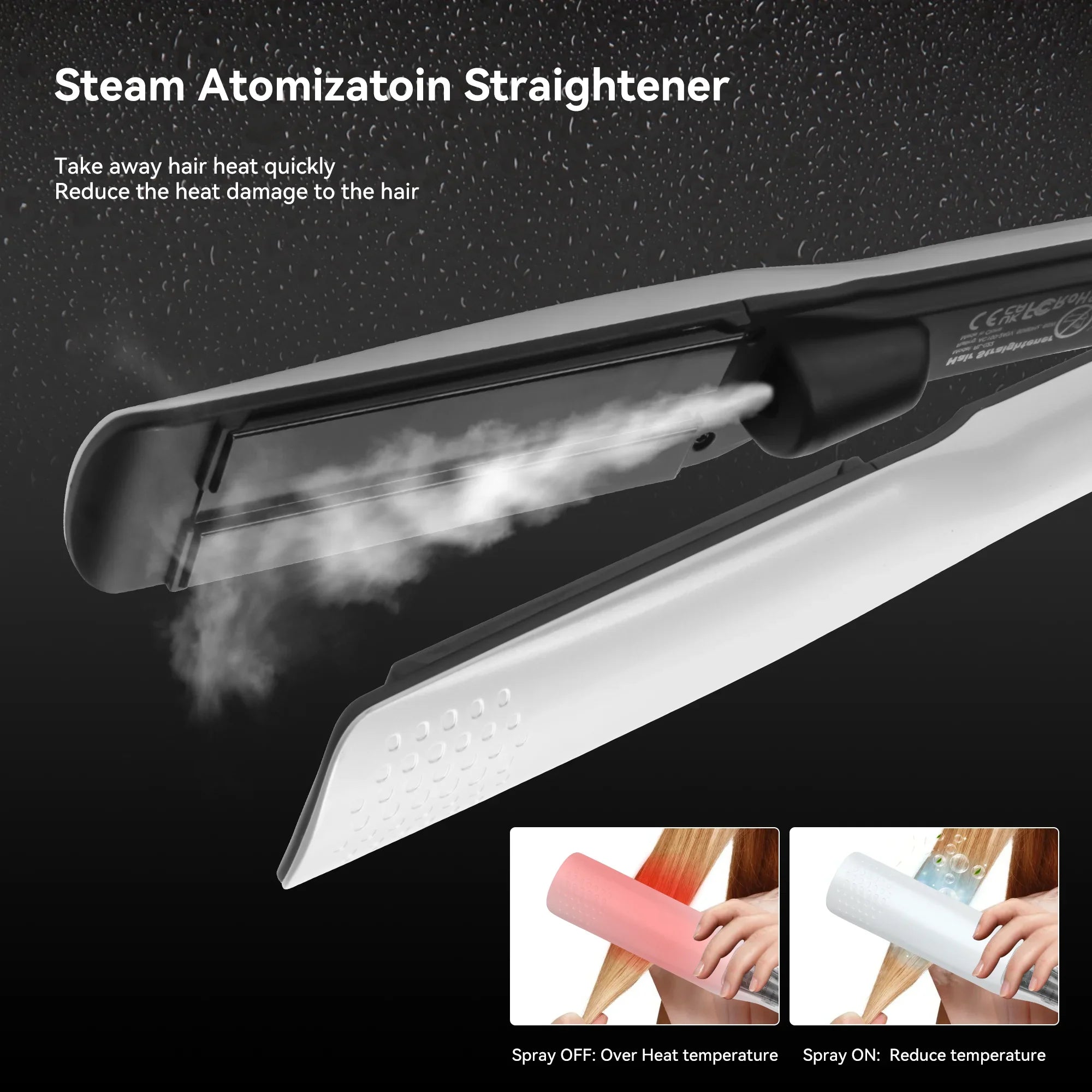 Professional Steam Hair Straightener with Nano Titanium Plates