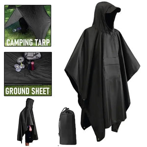 3 in 1 Waterproof Military Poncho Raincoat Tent